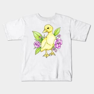 Floral Duckling Kids T-Shirt